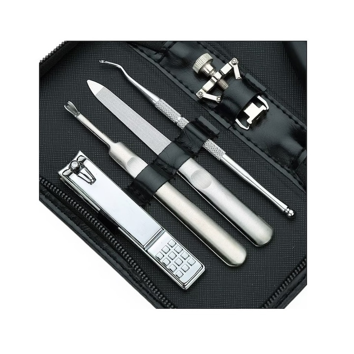 Set elegant de manichiură și pedichiură, cu husă neagră pentru depozitare – 7 accesorii de îngrijire completă, pentru unghii perfecte oriunde [4]