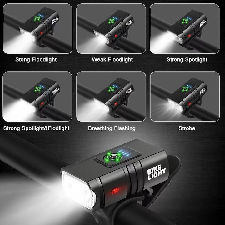 Set far si stop pentru bicicleta ,model Bike Light, autonomie 4 ore,alimentare USB, rezistenta la apa [6]