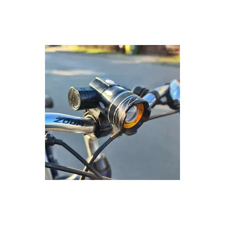 Set far si stop pentru bicicleta, lumina LED, reincarcabil USB, 1200 mAh, aluminiu si ABS [3]