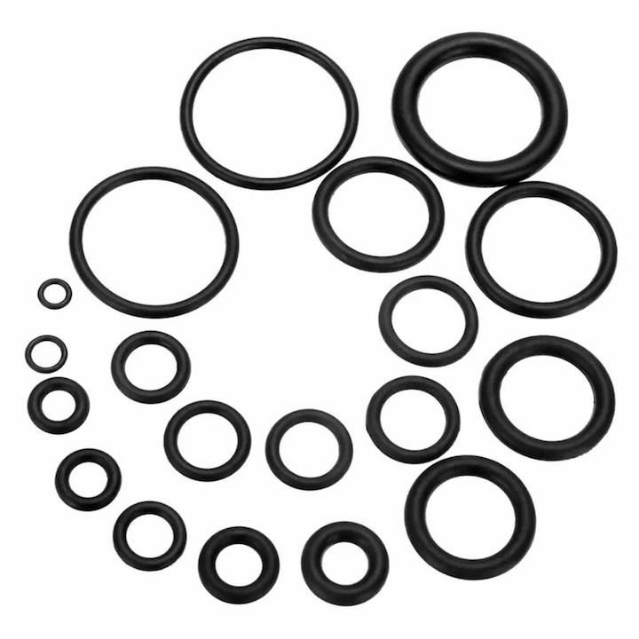 Set garnituri O-ring din cauciuc, 225 bucati, 18 dimensiuni diferite, pentru servodirectie la caseta, carcasa inclusa – etansare precisa si rezistenta la presiune ridicata [6]