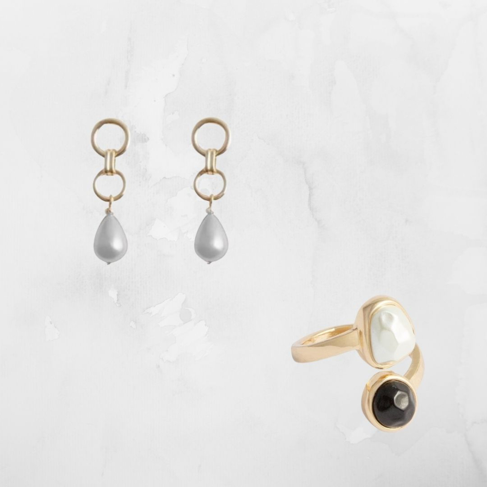 Set Inel și Cercei Avon Lestari – rafinament auriu, perle luminoase și eleganță festivă [6]