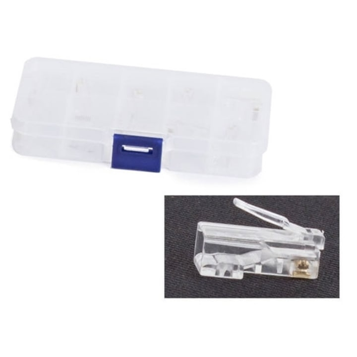 Set instrumente pentru retea LAN cu tester RJ45/RJ11, cleste sertizare 4/6/8P, stripper, push-in LSA, mufe RJ45, taietoare cablu si husa depozitare – pentru instalare si reparatii [5]