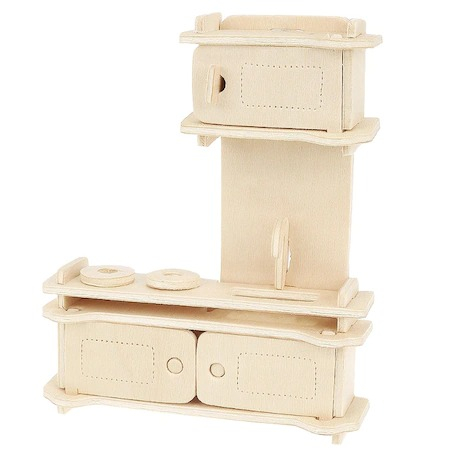 Set mobilier din lemn pentru casuta papusilor, 34 obiecte de mobilier, 175 elemente [5]