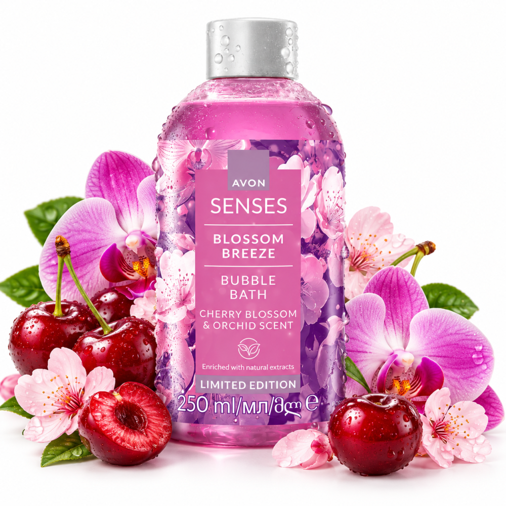 Set Little Black Dress, Apa de Parfum 30 ml + Spumant de Baie Senses Blossom Breeze 250 ml, Avon [3]