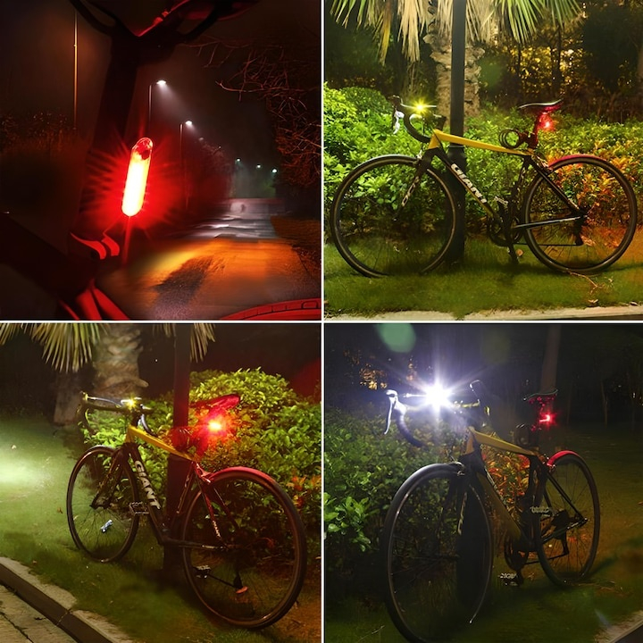 Set lumini bicicleta LED 1600 lumeni cu Powerbank [13]
