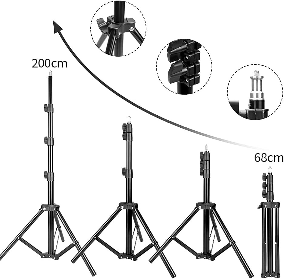 Kit de 2 softboxuri, 2 trepiezi reglabili 200 cm, 2 becuri LED de 105W cu telecomanda control, geanta de transport inclusa [3]