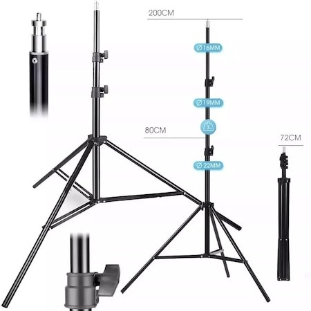 Kit de 2 softboxuri, 2 trepiezi reglabili 200 cm, 2 becuri LED 105W, telecomanda bluetooth pentru telefon, geanta de transport inclusa [2]