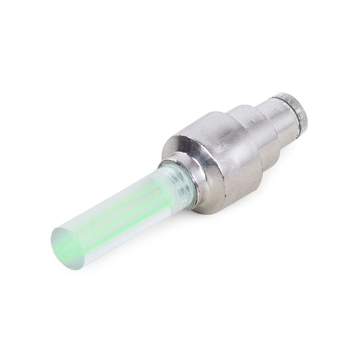 Set lumini LED pentru ventil, cu senzor de miscare, lumina verde – compatibil universal pentru masini si biciclete, impermeabil, carcasa metalica [2]