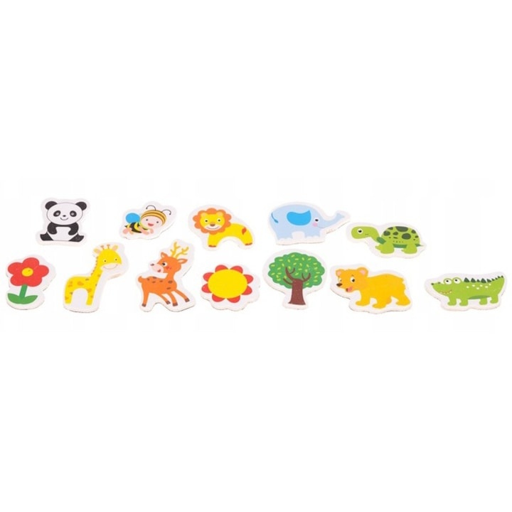 Set magneti educativi pentru frigider, multicolor, 12 piese, cu ilustratii din natura, joc de invatare si dezvoltare pentru copii [4]