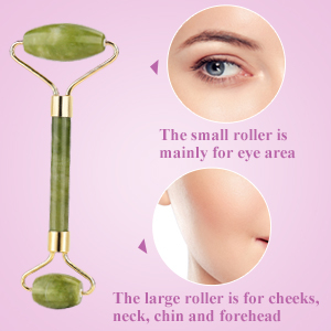 Set Masaj Facial 2 in 1: Rola Dubla (Roller) din Jad Verde si Piatra Gua Sha, Calitate Premium, Efect Anti-Aging, Lifting si Drenaj Limfatic [3]