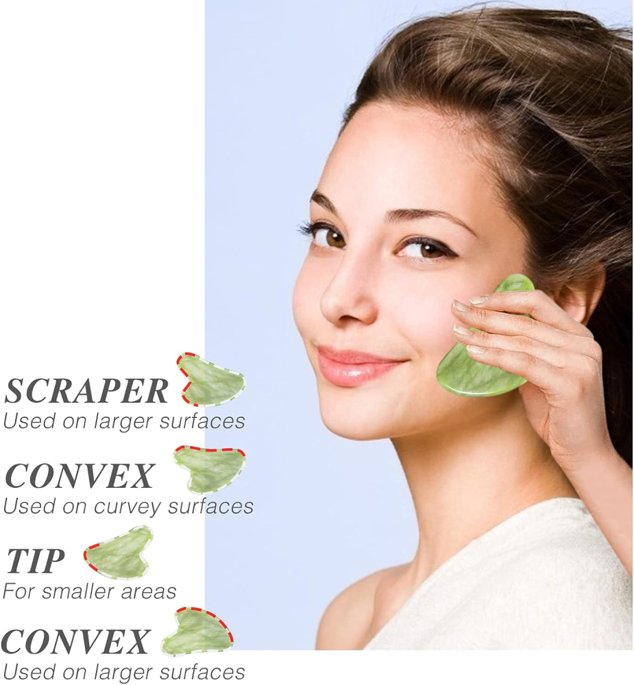 Set Masaj Facial 2 in 1: Rola Dubla (Roller) din Jad Verde si Piatra Gua Sha, Calitate Premium, Efect Anti-Aging, Lifting si Drenaj Limfatic [9]