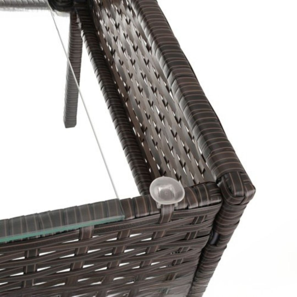 Set mobilier gradina ratan maro cu canapea 2 locuri, 2 fotolii si masa sticla, perne incluse, rezistent exterior [3]