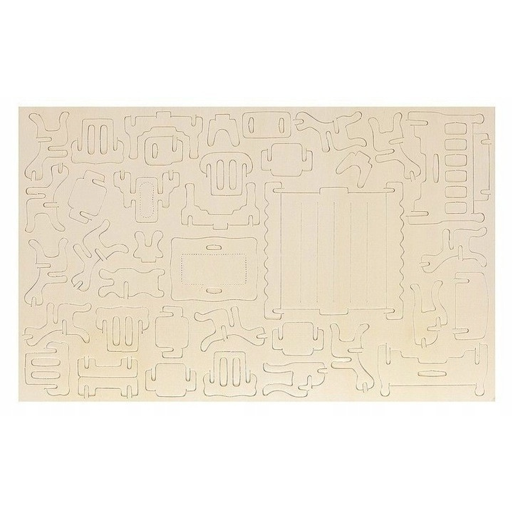 Set mobilier pentru casuta de papusi natur, 34 piese din lemn DIY, mobilier miniatural de asamblat si personalizat, 175 elemente, 3 ani+ [2]