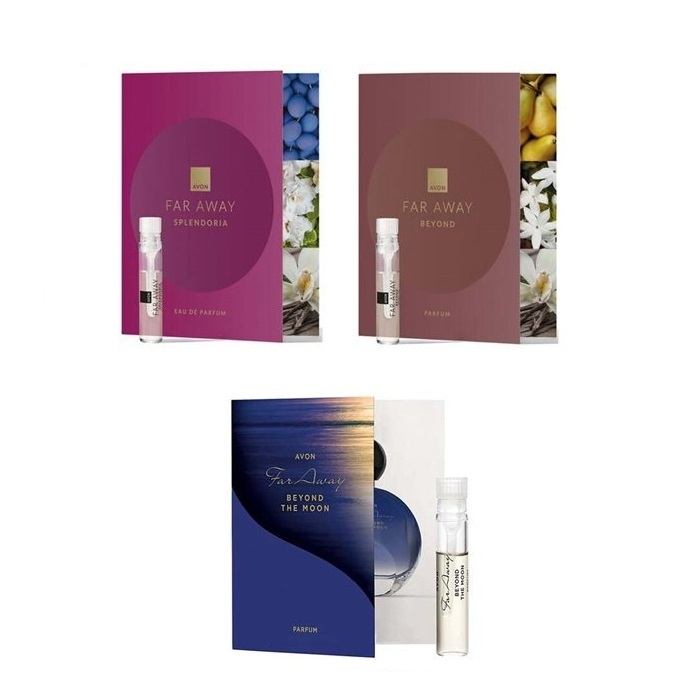 Set mostra de parfum 2 ml Avon si trandafir auriu cu suport si cutie cadou, suflat la baza cu auriu [2]
