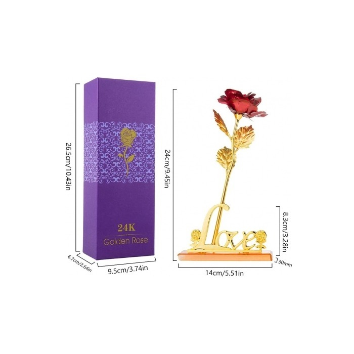 Set mostra de parfum 2 ml Avon si trandafir rosu cu suport si cutie cadou, suflat la baza cu auriu [4]