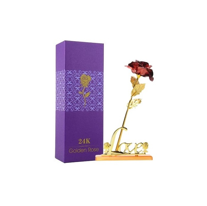 Set mostra de parfum 2 ml Avon si trandafir rosu cu suport si cutie cadou, suflat la baza cu auriu [3]