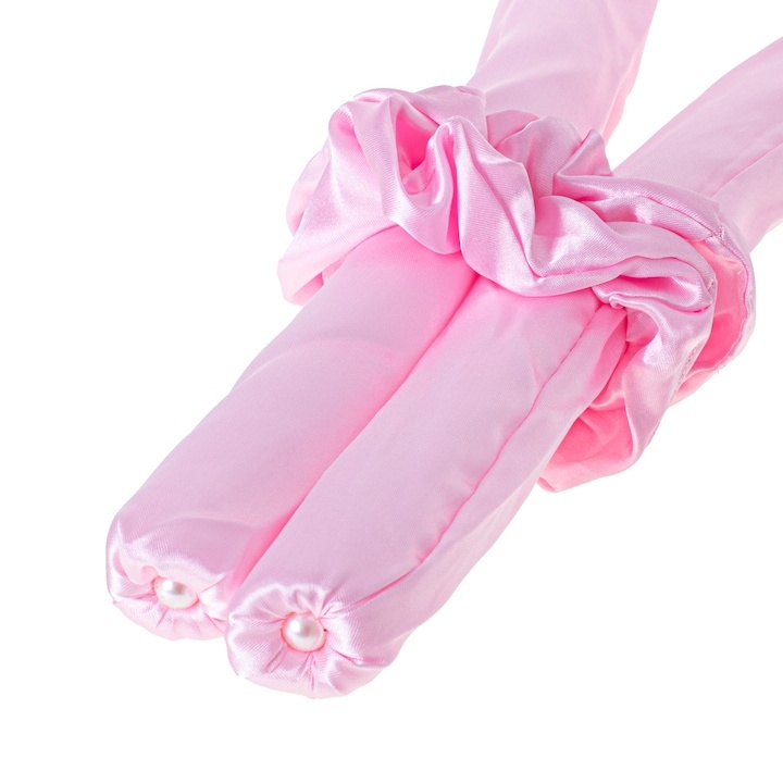 Set ondulator de par fara caldura, din spuma moale, accesorii incluse, roz – bucle uniforme si volum peste noapte, fara deteriorarea firului de par [4]