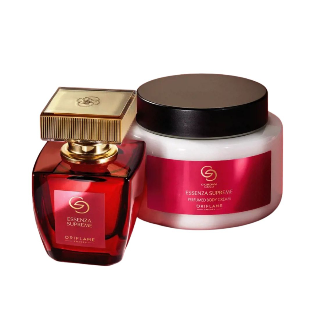 Set parfum Oriflame Giordani Gold Essenza Supreme 50 ml si crema de corp Oriflame Giordani Gold Essenza Supreme 250 ml, aroma opulenta si sofisticata [1]