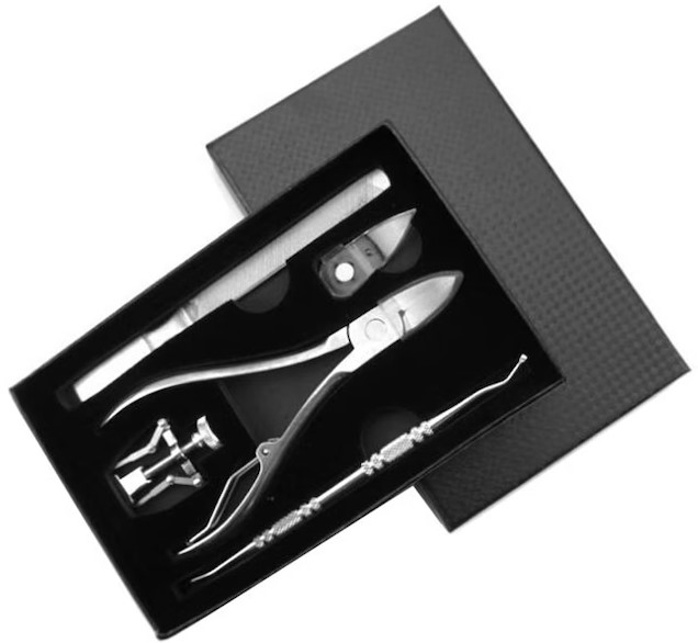 Set pedichiura negru-argintiu 4 piese, instrumente pentru ingrijirea unghiilor [4]