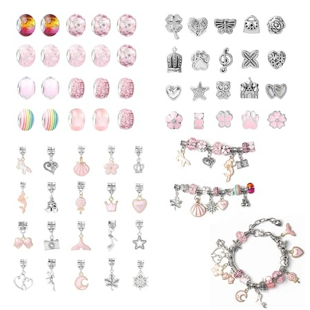 Set pentru creat bratari, lantisoare, margele si bijuterii, 70 piese - Multicolor [2]