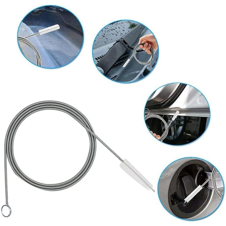 Set pentru curatarea frigiderului, perie nailon, racleta, ac, seringa, furtun, otel/plastic, alb [12]