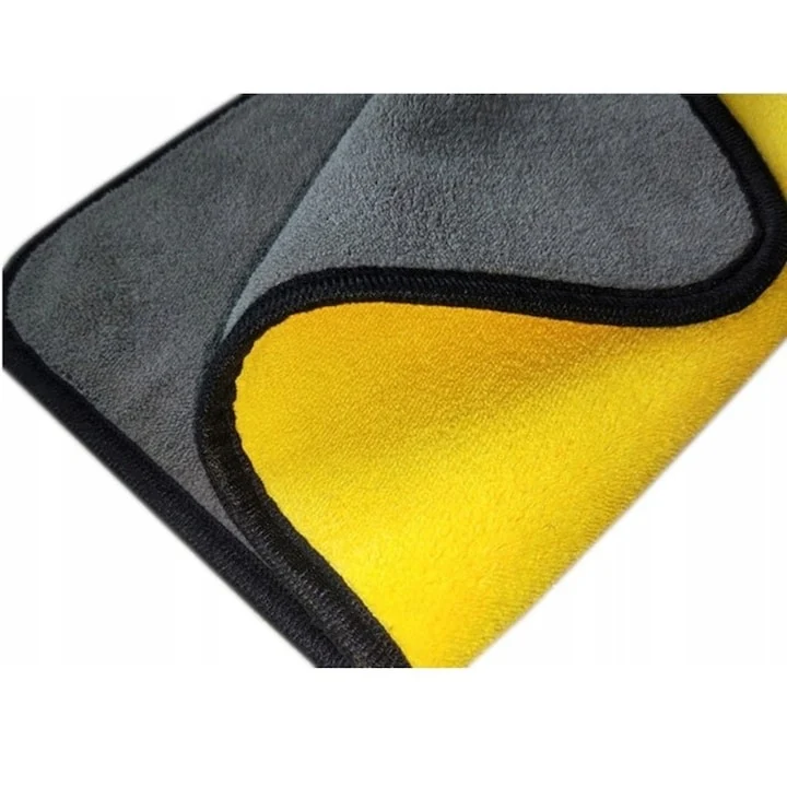 Set pentru Curatarea Geamurilor Auto, Perie Anti-Ceata si Laveta Microfibra 30 x 30 cm, Galben/Gri [3]