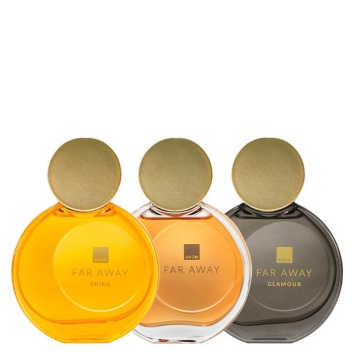 Set pentru dama, 3 ape de parfum Far Away, Original, Shine, Glamour 50 ml, Avon