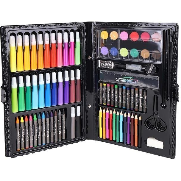 Set,trusa de pictura completa pentru copii,desenat,colorat si pictat,86 piese - Negru [2]