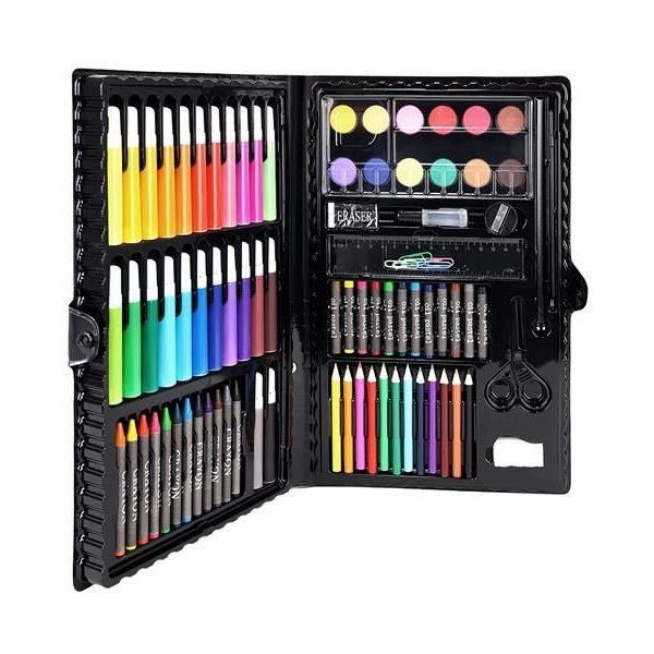Set,trusa de pictura completa pentru copii,desenat,colorat si pictat,86 piese - Negru [4]