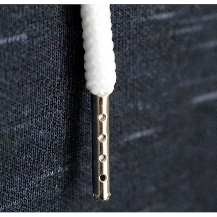 Set pereche snururi albe pentru hanorac si pantaloni sport, sireturi rotunde din bumbac cu capete metalice pentru gluga, jachete si incaltaminte, 130 cm [3]