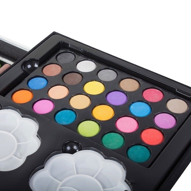 Set pictat si desen, 145 piese, gentuta depozitare stil gemantan, model Unicorn si curcubeu, albastru, 34 x 23 x 9 cm – complet, colorat si usor de transportat pentru micii artisti [4]