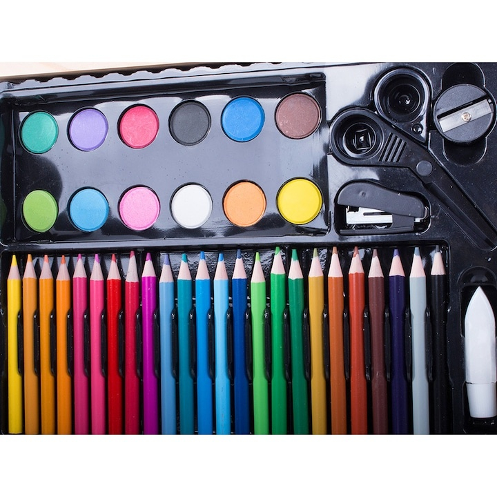 Set pictat si desen, 150 piese, gentuta depozitare din lemn, 34 x 27.5 x 4 cm – complet, elegant si ideal pentru copii pasionati de arta [7]