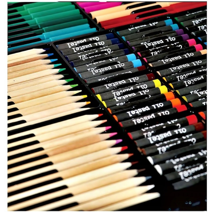 Set pictat si desen, 258 piese, gentuta depozitare tip valiza, 47 x 46 cm – complet, educativ si ideal pentru copii pasionati de arta [9]