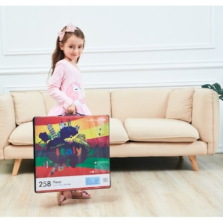Set complet de copii pentru desenat,colorat,pictat,258 piese,trusa depozitare inclusa - Negru [4]