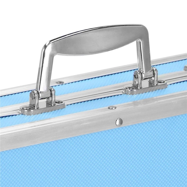 Set pictura si desen pentru copii, 145 piese, creioane, markere, acuarele, pasteluri, geanta aluminiu cu maner, albastru [6]