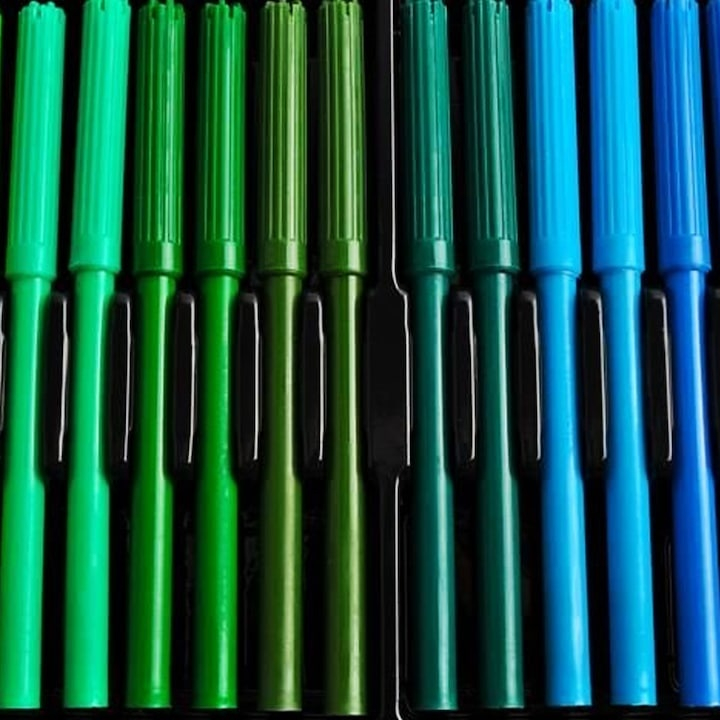 Set pictura si desen pentru copii, 258 piese, creioane, acuarele, markere, pasteluri si accesorii, cutie depozitare din lemn, negru [4]