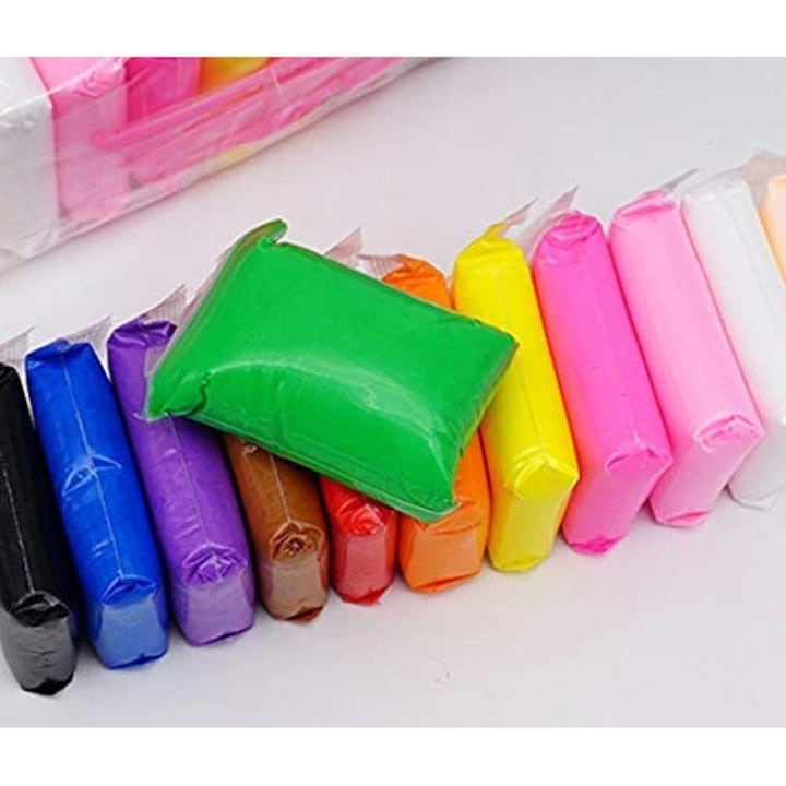 Set plastilina spuma magica pentru modelaj, 12 culori vibrante, 3 ustensile incluse, material non-toxic, pentru joaca educativa si activitati creative [2]