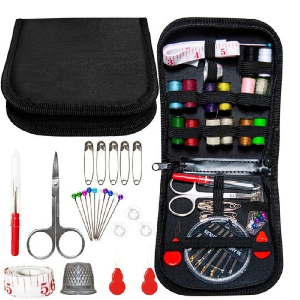 Set portabil pentru croitorie si reparatii textile, 70 accesorii esentiale in husa compacta, multicolor [4]