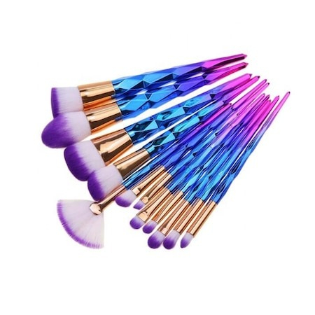 Set profesional 12 pensule de machiaj, multicolor cu design unic [4]