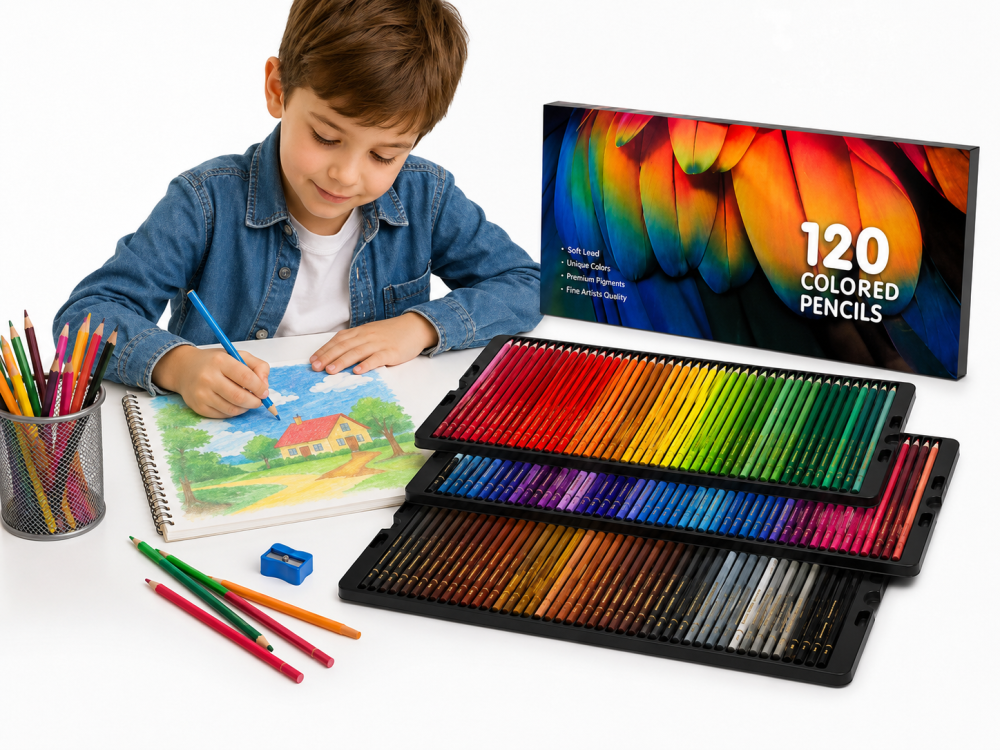 Set profesional 120 creioane colorate multicolore [4]