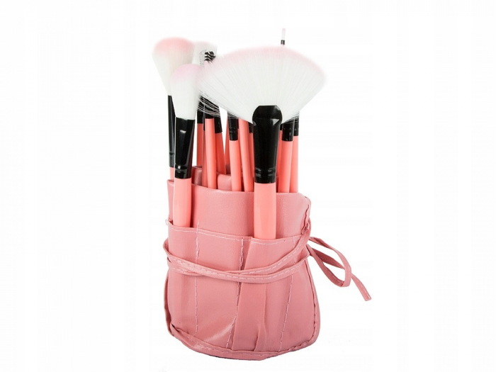 Set profesional 24 pensule de machiaj, husa de depozitare inclusa - Roz [6]