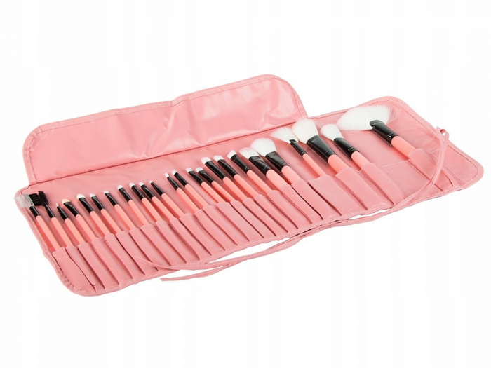 Set profesional 24 pensule de machiaj, husa de depozitare inclusa - Roz [3]