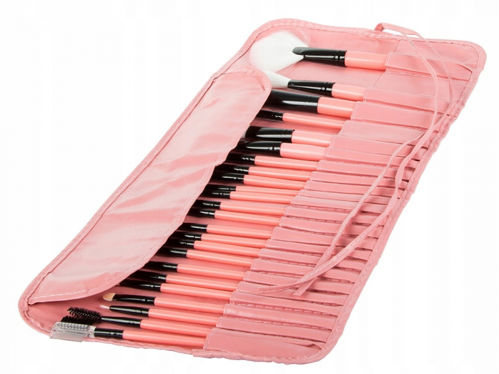 Set profesional 24 pensule de machiaj, husa de depozitare inclusa - Roz [5]