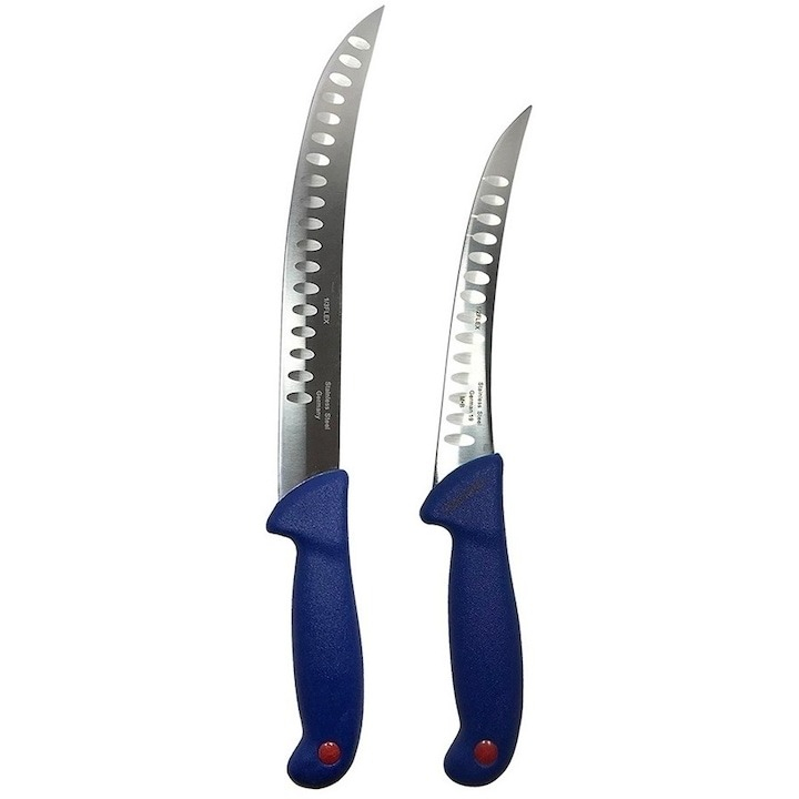 Set profesional de macelarie, transat, degresat, dezosat, otel carbon, 2 cutite, suport magnetic, masat pentru ascutit [4]