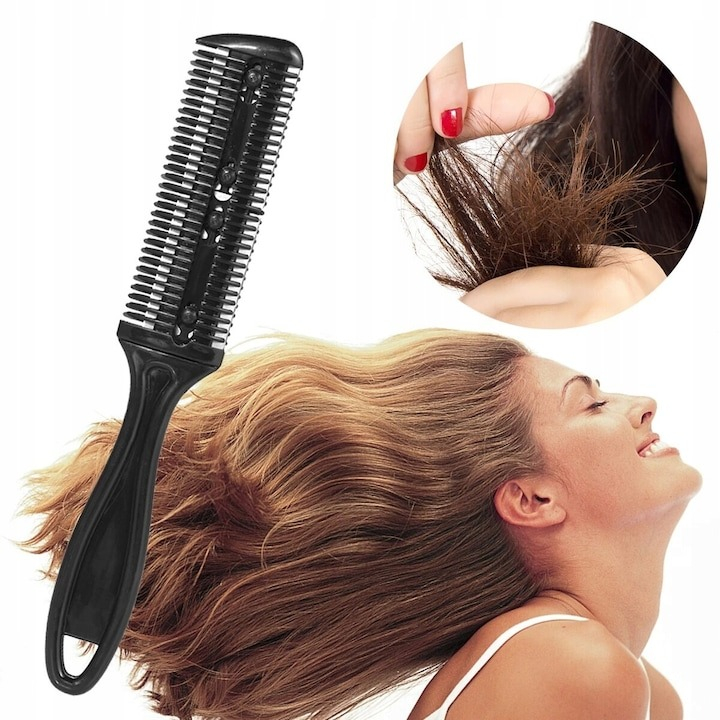 Set profesional de tuns, 11 piese, accesorii incluse, 2 foarfece din otel, pelerina de coafor, piepteni [4]