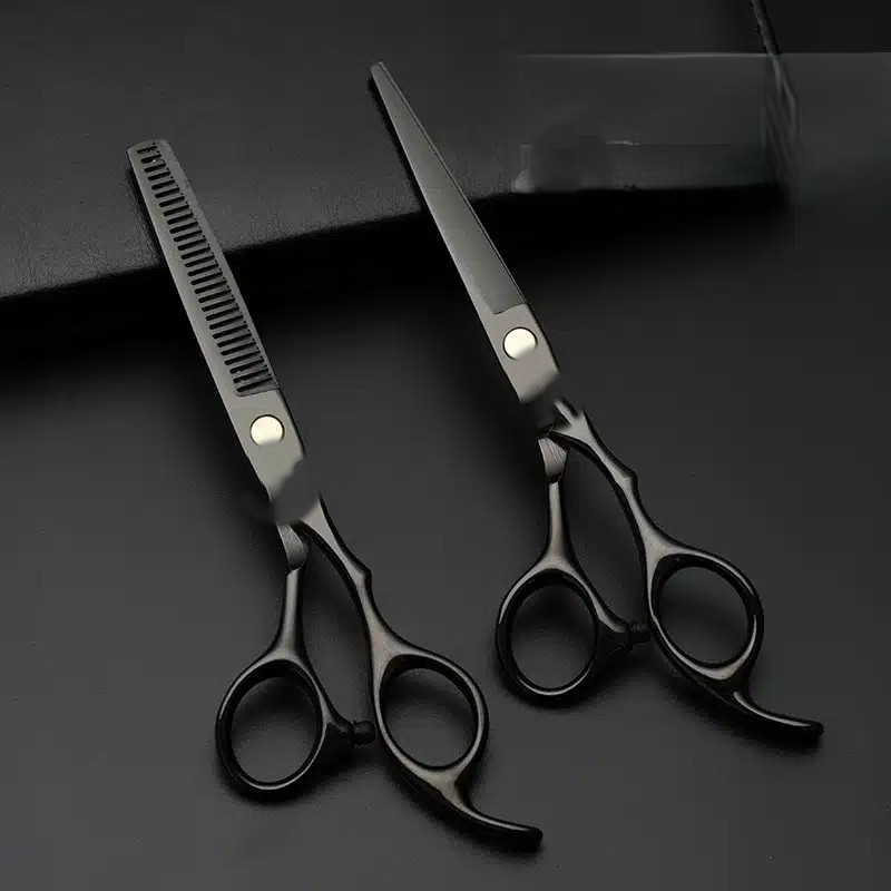 Set profesional de tuns 9 piese, foarfece tuns si filat din otel inoxidabil, pelerina, piepteni, accesorii frizerie, negru [3]