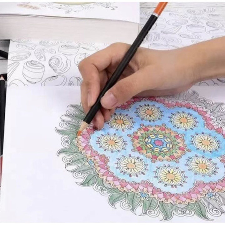 Set profesional desen, 73 piese, cu creioane grafit si colorate, husa textila, 30 x 21 x 3.5 cm [2]