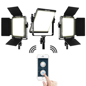 Set profesional iluminare studio cu 3 panouri LED RGB, 3200K-5600K, control prin aplicatie, 8 efecte luminoase, trepiede reglabile incluse [4]