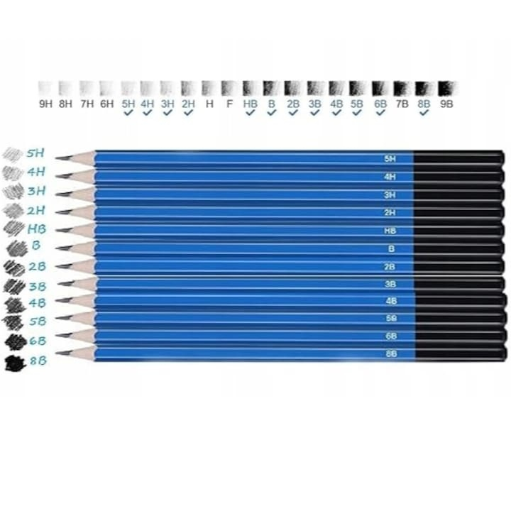 Set profesional pentru schite in creion, 35 piese, bloc desen, creioane, carbune, radiere, ascutitori, mapa depozitare – complet si portabil pentru artisti si pasionati de desen [5]
