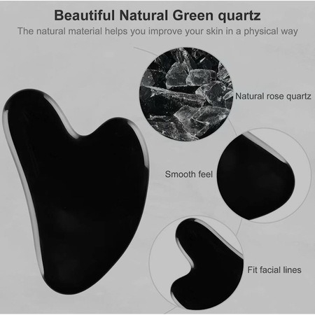 Set rola Jade cu piatra Gua Sha - Negru [3]